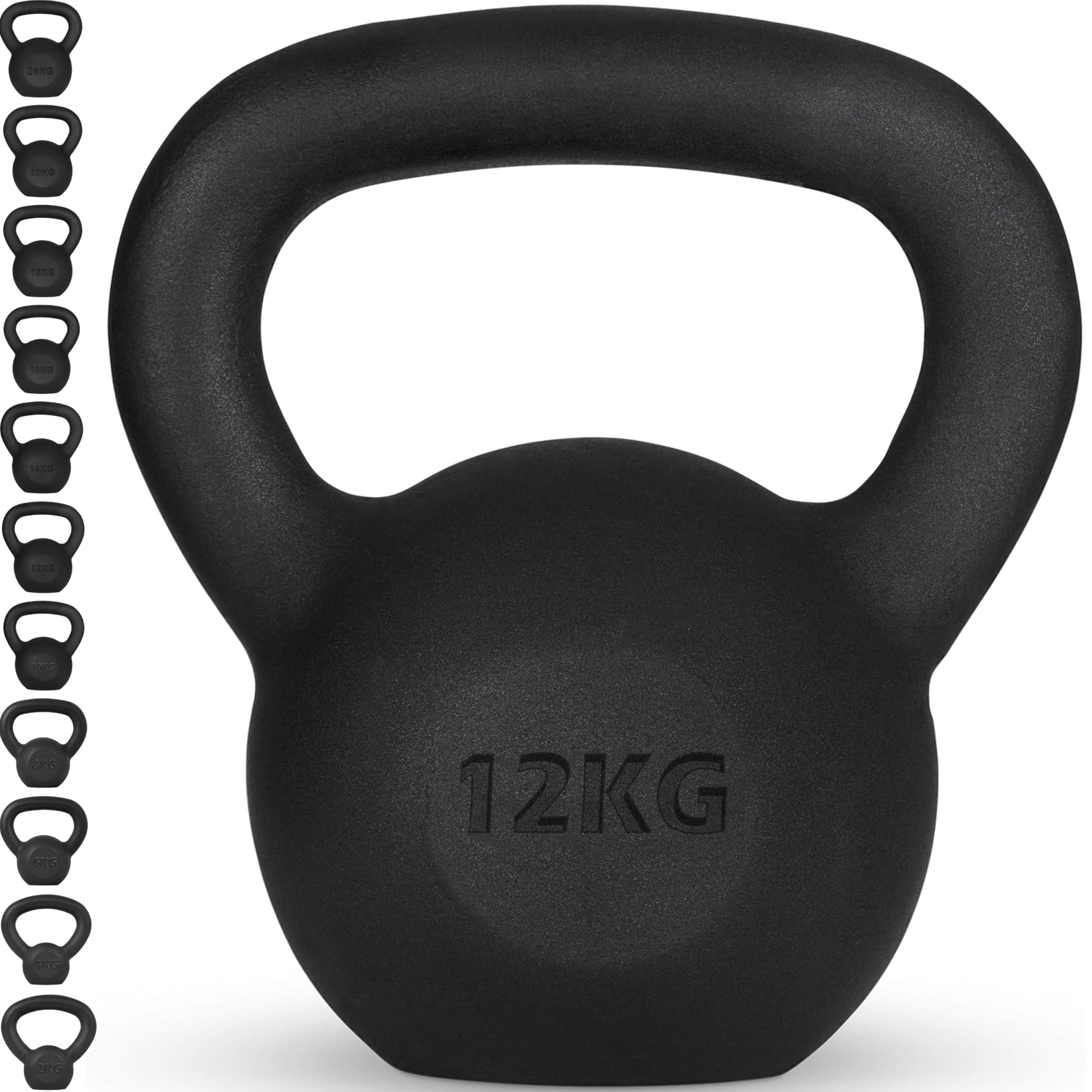 Senshi Japan Cast Iron Kettlebell, Cardio, Home & Functional Training, Muscle Building (12KG)