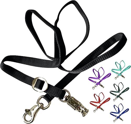 Majestic Ally Corbata de remolque doble gruesa de 36 a 72 pulgadas para transporte de caballos, corbata cruzada con hebilla ajustable, broche de