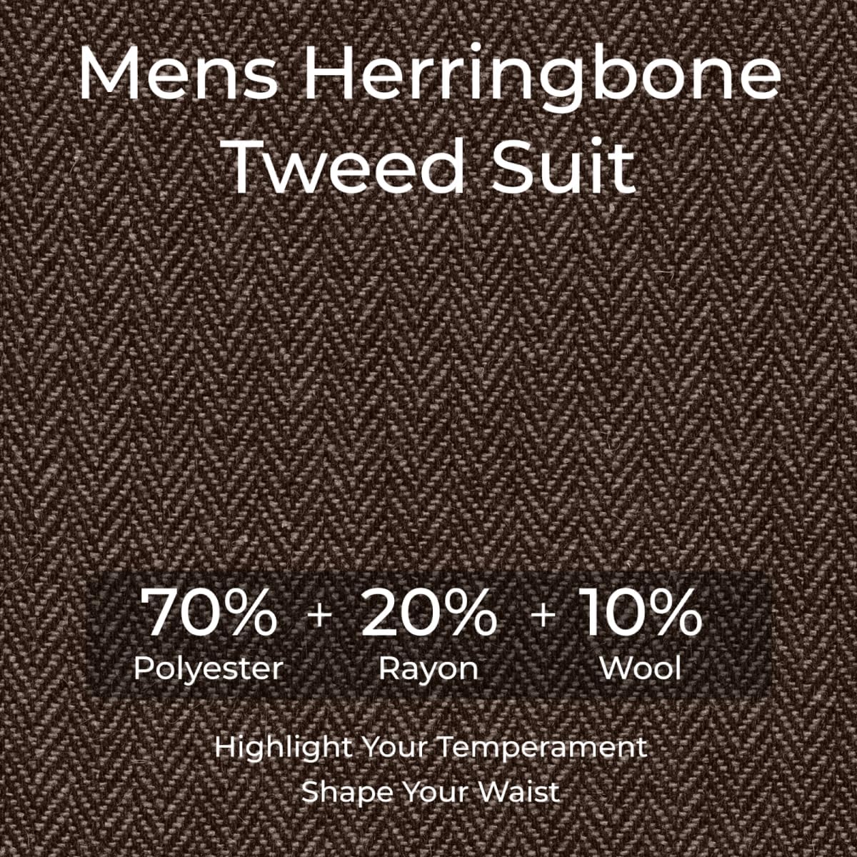 Retro 2 Pieces Suit Men Slim Fit Formal Double Breasted Tweed Herringbone Men Suit Jacket Pants Set Wedding Tuxedo - Image 2