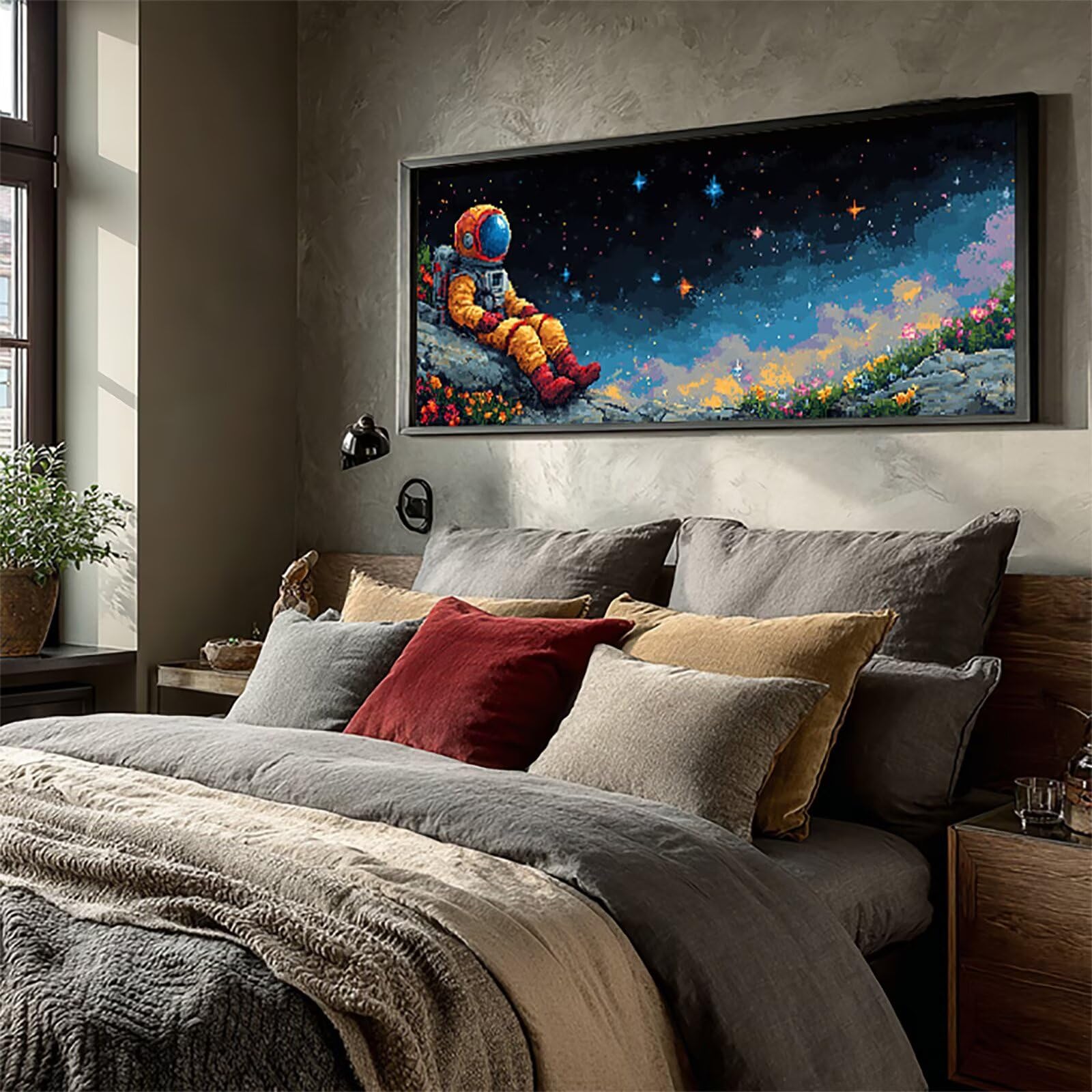 Gwiaździste niebo 5D malarstwo diamentowe, astronauta DIY diamentowy zestaw do malowania, DIY diamentowe malowanie, zestaw kryształowych diamentów, 5D Dibujos z diamentami, dekoracje wiosenne, 110 x