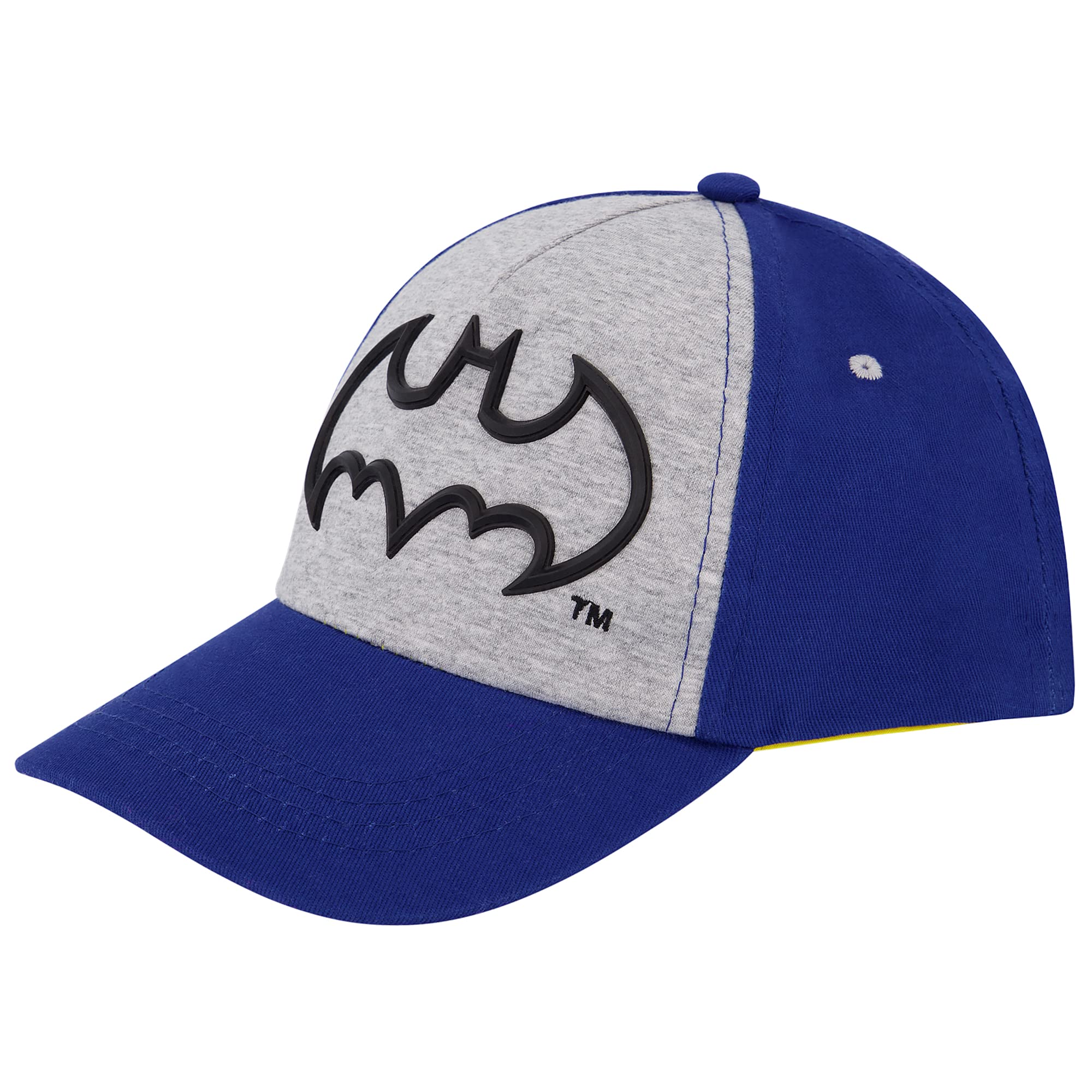 Little Toddler Hat for Boy s Size 2-4 and 4-7, Batman Kids Baseball Cap with 3D Embossed Design, Blue, 4-7 Years