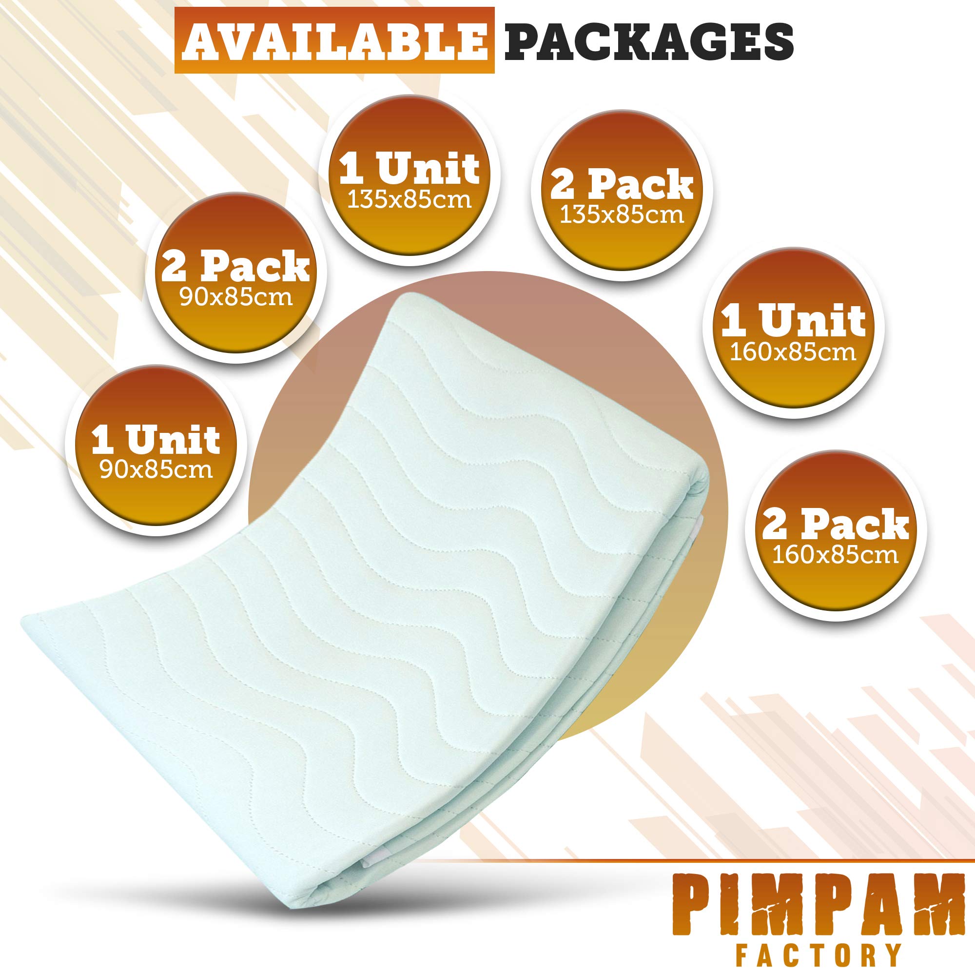 PimPam Factory Podkładki do łóżka dla dorosłych Zmywalne 90 x 85 cm 5 warstw - Wodoodporny podkładkę wielokrotnego użytku - Super chłonny ochraniacz na łóżko - podkładki dla niemowląt