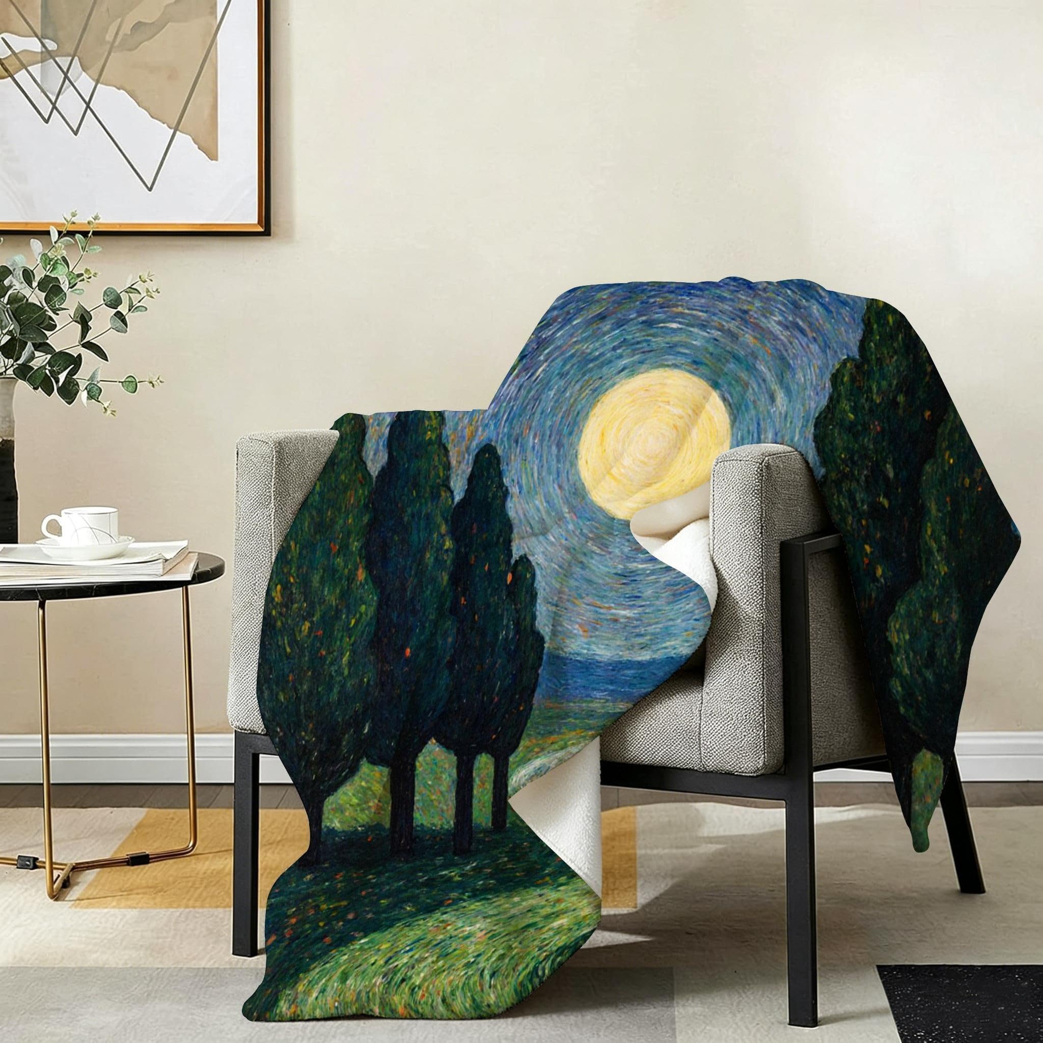 Manta Grande 180x220 cm Árbol Verde Polar Franela Térmica-A128