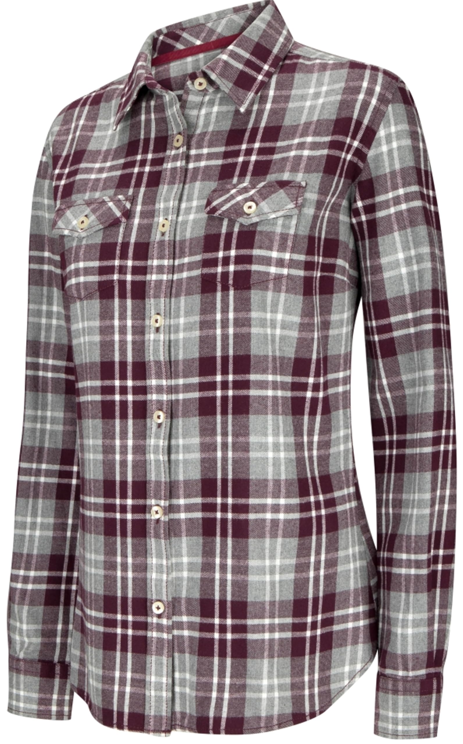 Hoggs of Fife Eilidh Ladies Flannel Shirt Merlot Marl 18 Check 18 Check Coats,