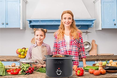 Miniatura 8 de Courant Crock de olla de cocción lenta de 5.5 cuartos de galón, con opciones de cocción fáciles, olla apta para lavavajillas y tapa de vidrio, negro