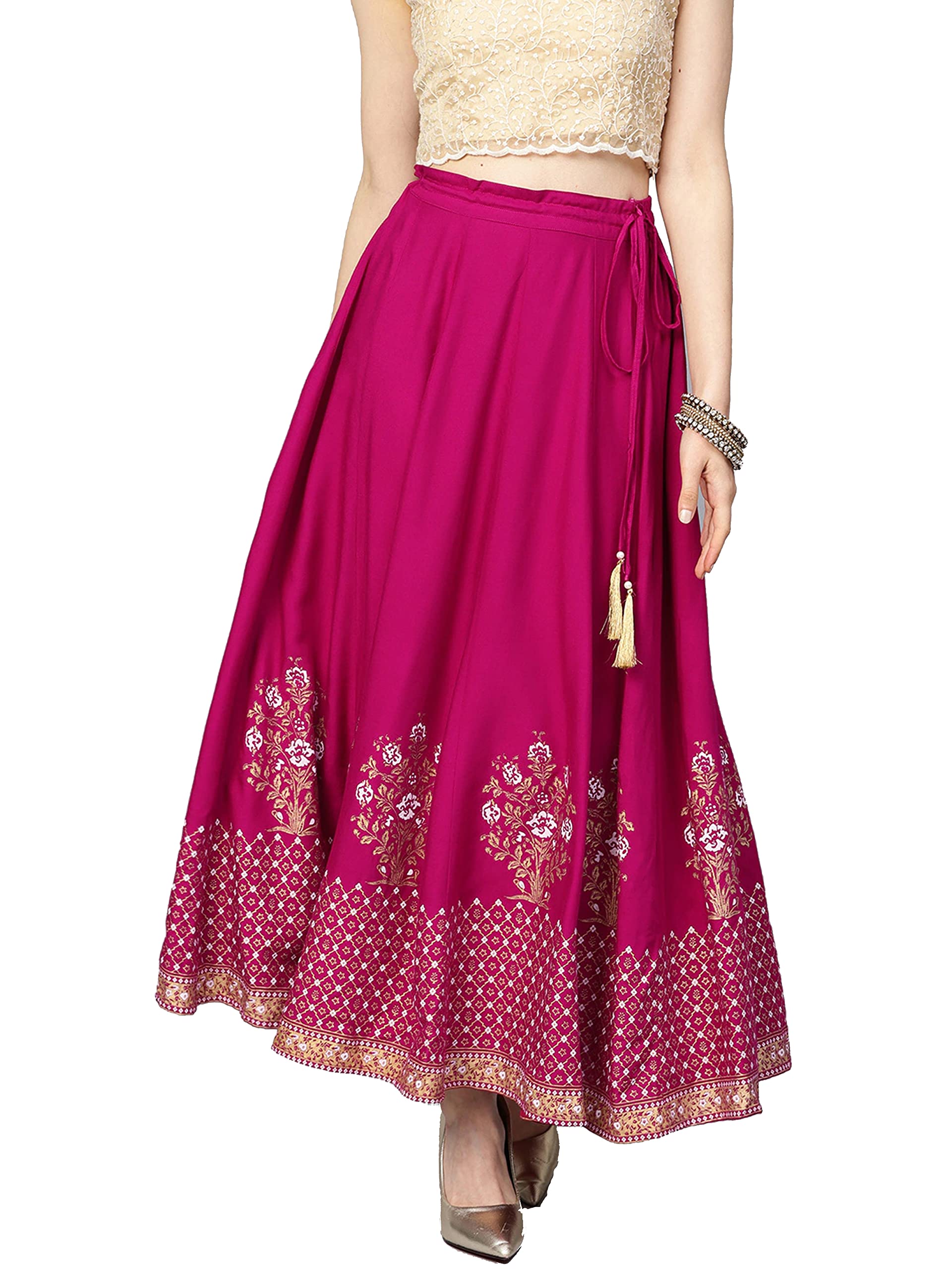 Gonne da donna lunghezza midi fluttuante altalena svasata plissettata alta vita elastica casual floreale a pois stampato lungo maxi gonna