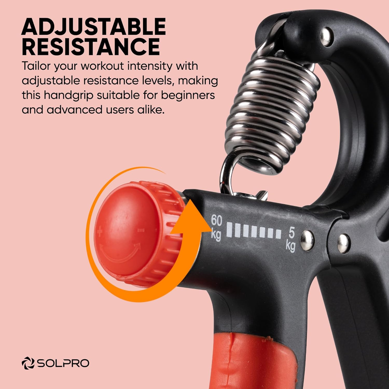 FirmFlex Adjustable Hand Exerciser for Men & Women | Adjustable Resistance from 5 to 60 kg | Forearm, Wrist and Finger Strengthener | Home, Gym & Rehab Workouts