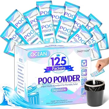 Poo Powder for Portable Toilet Gel Powder, Camping Toilet Gel | Pee Powder, Eco Toilet Gel for 650ml Urine/10g, Toilet Gel Powder for Outdoor Camping and Hiking