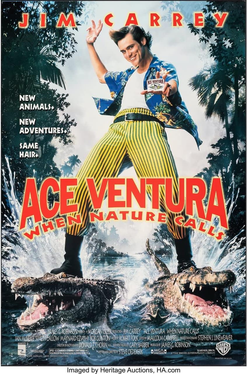 ACE VENTURA PET DETECTIVE 1993 2 R26114 MAXI Poster on Canva - Canvas material flat, rolled, no frame (24/36 inch)(61/91.5 cm) - Film Movie Posters Wall Decor Art Actor Actress Gift Anime Auto Cinem