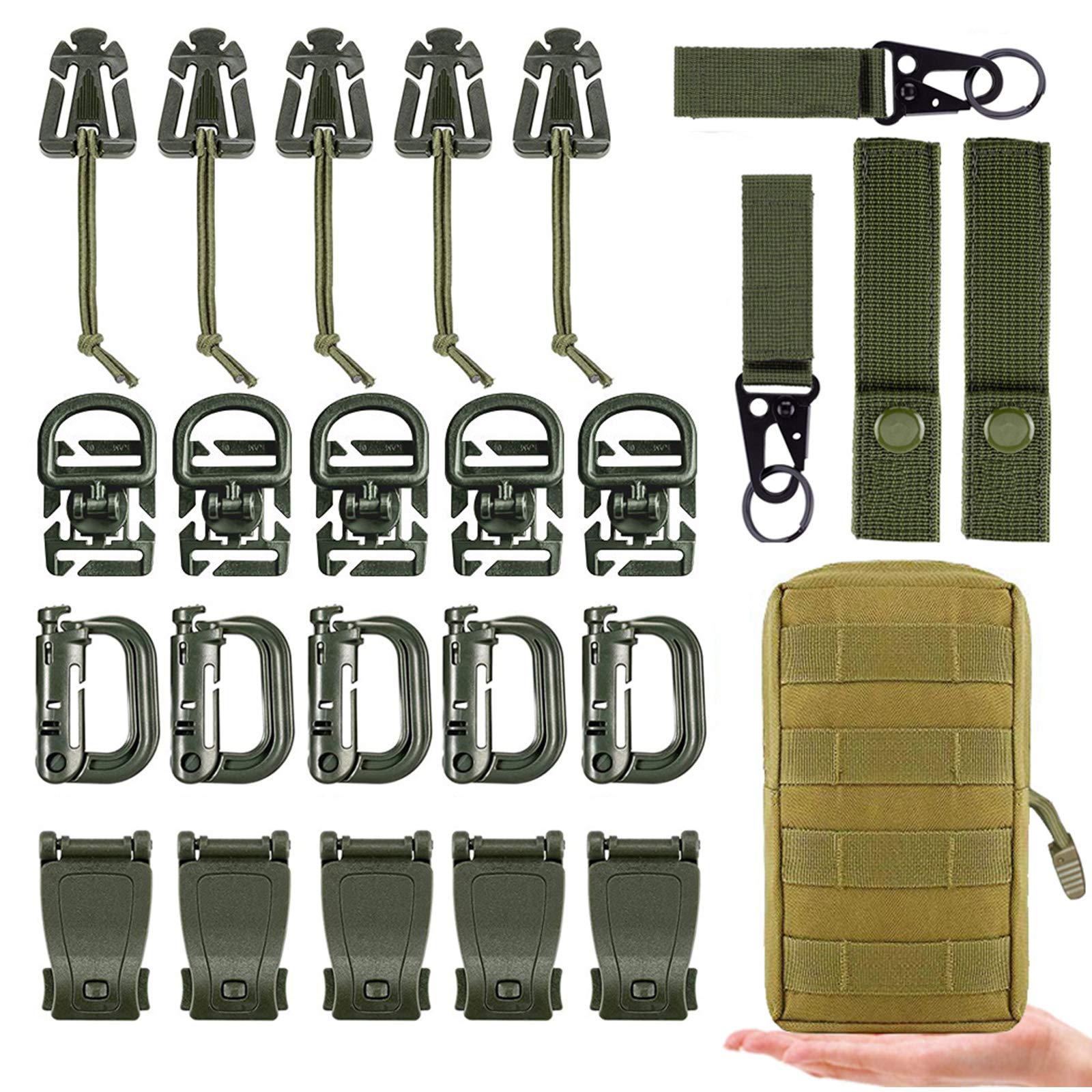 Buy MWZTECH Kit of 25 Attachments for Molle Backpack, Molle Accessories