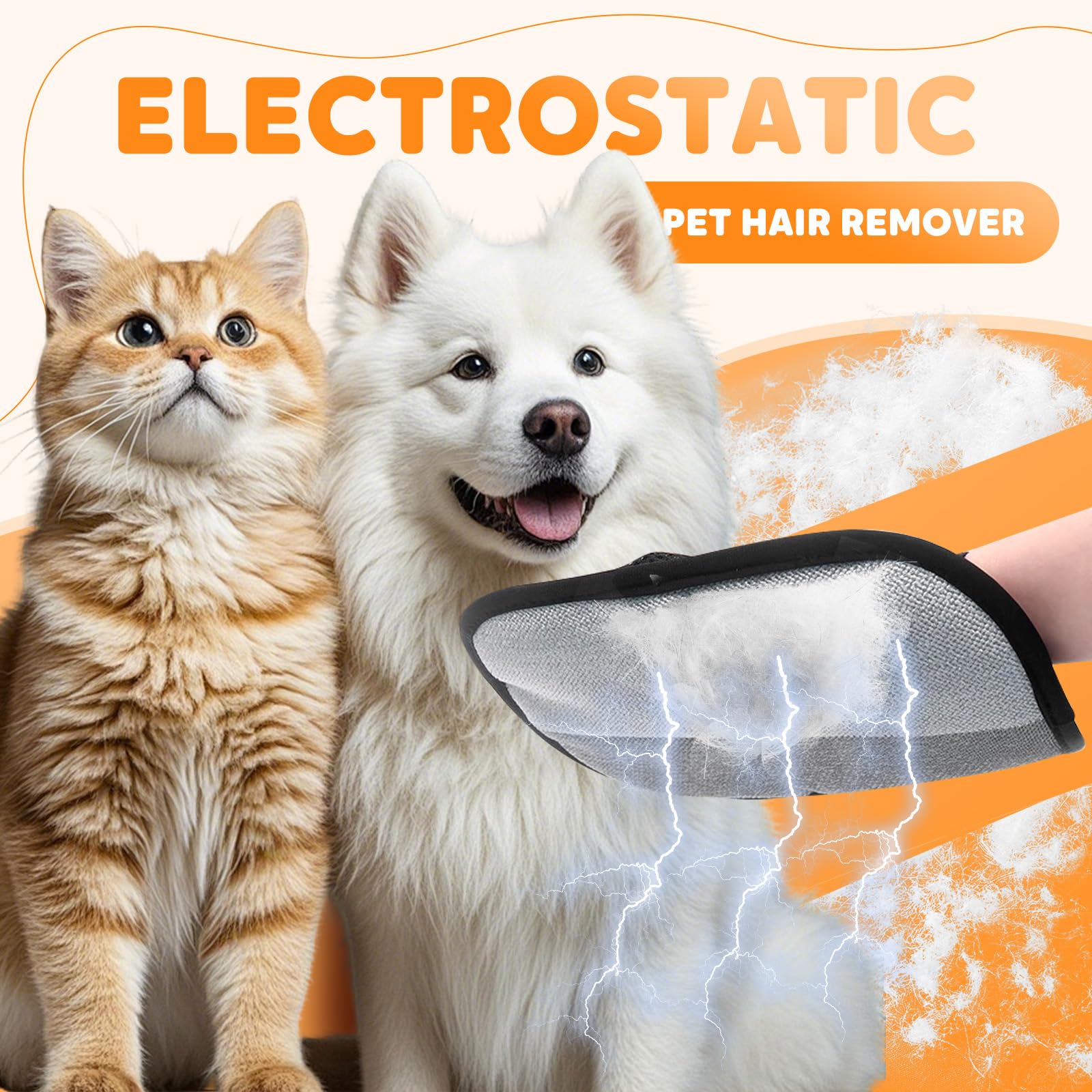 Tierhaarentferner Handschuhe 2er Set - Doppelseitige Fellpflege Für Hunde & Katzen