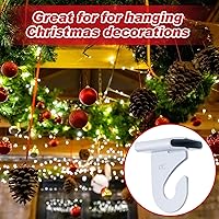 Vista 2 de Hotop 20 pares de ganchos de techo colgantes para colgar azulejos de techo, ganchos de aluminio suspendidos en T de metal, color blanco