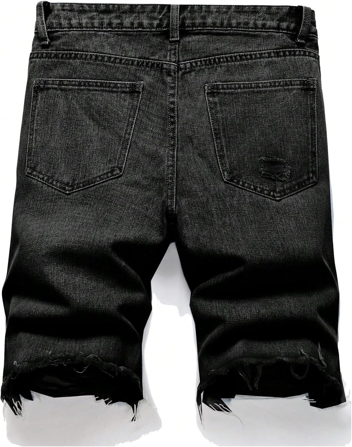 GORGLITTER Men's Ripped Denim Shorts Distressed Raw Hem Jean Shorts Summer Street Jorts - Image 2