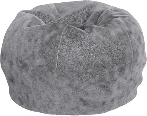 Miniatura 108 de Flash Furniture Dillon - Puf de sherpa, silla clásica recargable para niños y adolescentes, pequeña, natural Negro -,Negro Peludo,Blush