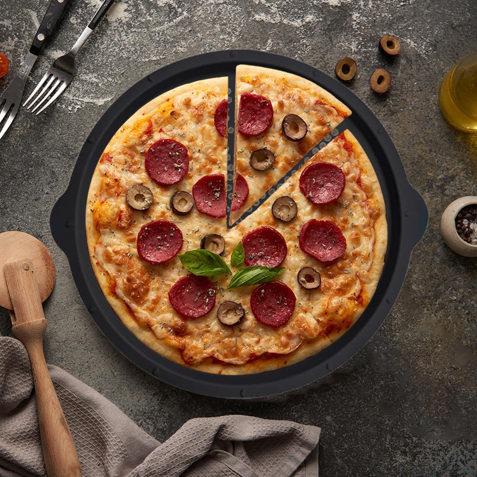 Molde Para Pizza - Sartén Antiadherente Para Pizza Con Agujeros
