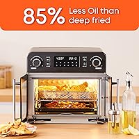 Vista 4 de Elite Gourmet EAF9010B Exterior Completamente de Acero, Horno de Convección de Puerta Francesa de 24.5 Qt. para Encimera, Capacidad Extra Grande