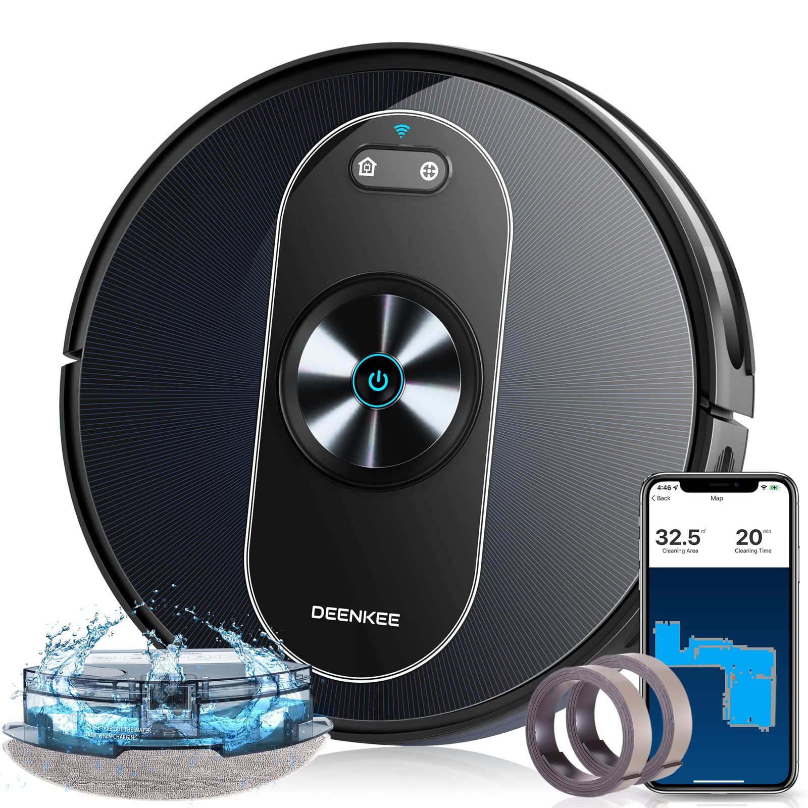 Robot Vacuum, Deenkee Robot Vacuum Cleaner with Smart Effective & Dynamic Navigation 3.0, 3000Pa Suc