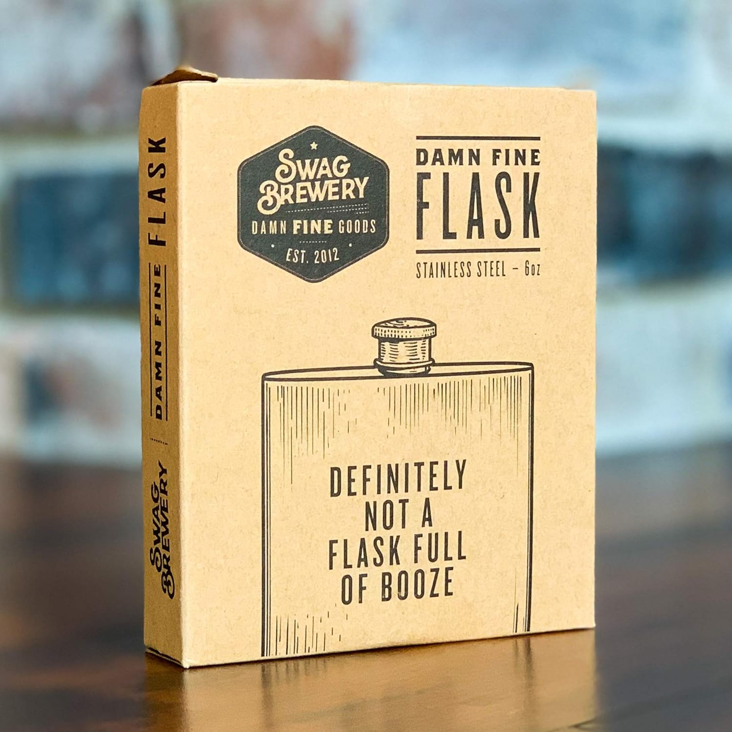 Blасk Frіdау Sаlе 2022 DEFINITELY NOT A FLASK FULL OF BOOZE | Damn Fine Hip Flask | 6oz Stainless Steel | Funny Men's, Groomsman, Husband, Wife, Women's Liquor Gift