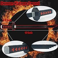 Vista 3 de Beego Kill Demon Sword - Juego de construcción de espada negra Tanjirou de 19 pulgadas con soporte para espada