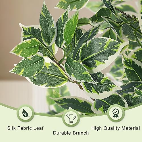Miniatura 2 de Ficus Tree Artificial - Árboles de ficus artificiales de 5 pies para interiores con tronco natural y hojas realistas, árbol de ficus falso para