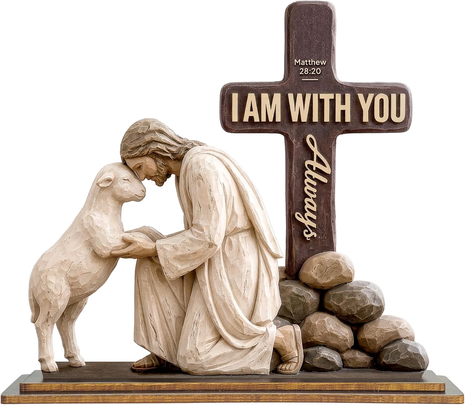 I Am With You Always Jesus And Lamb Of God Sign, Christian Gifts For Women