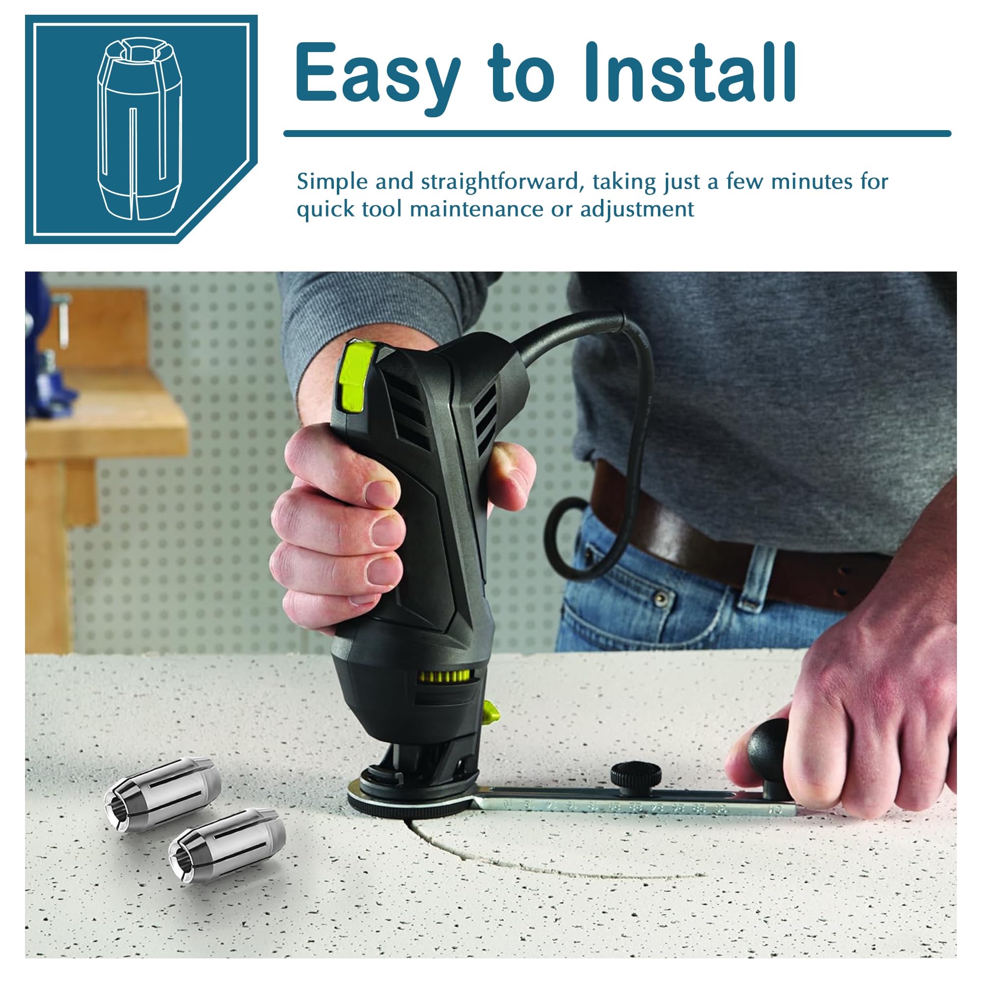 Dreyoo Collet Kit - Drywall Cutout Tool Replacement -6 Dreyoo Collet Kit - Drywall Cutout Tool Replacement -6