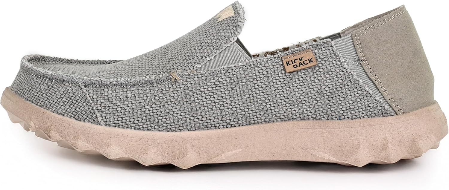 Kickback Couch Classic Men’s Slip-On or Slide in Canvas Loafers – Lightweight Casual Shoes with All-Day Comfort