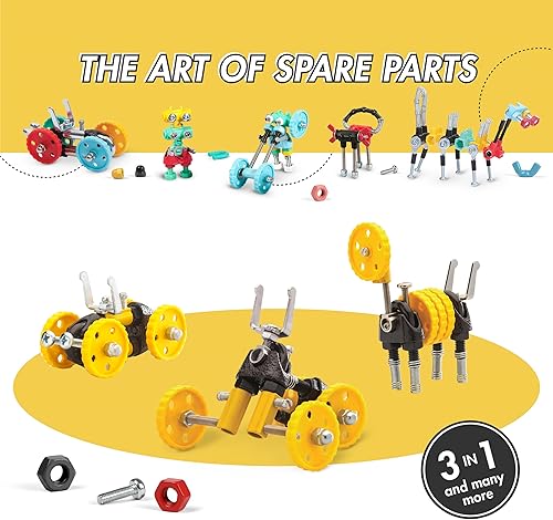 Miniatura 7 de Juguetes de construcción de vástago de vehículo, juguete educativo para construir tu propio robot para niños de 6, 7, 8, 9 años o más, kit de