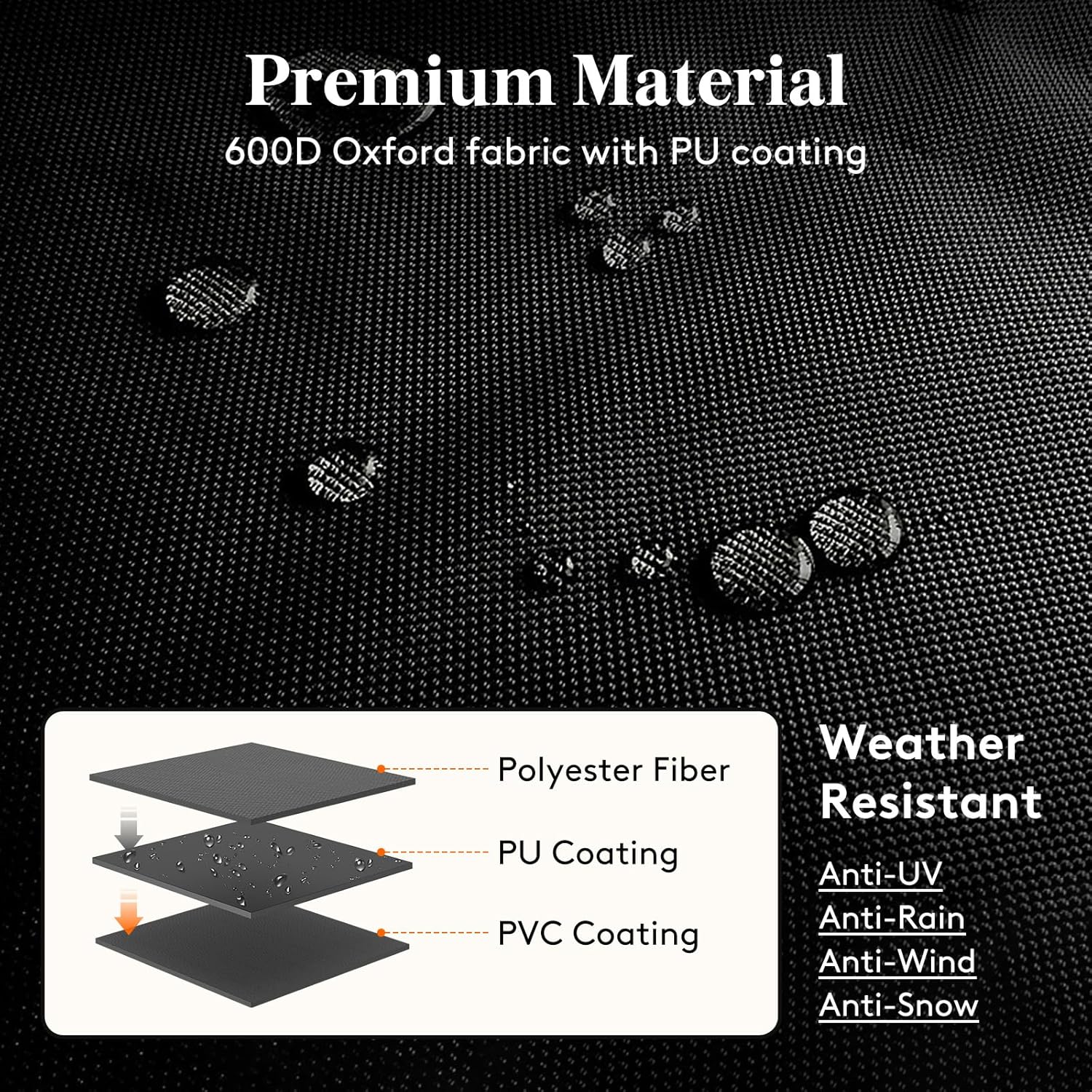 Lifewit 8 FT Firewood Rack Outdoor with Waterproof Cover, Indoor/Outdoor Wood Storage with Side Pocket, Heavy Duty Firewood Holder for Fireplace, Fire Pit, Black, 244 x 59 x 122 cm/96 x 23 x 48 inch