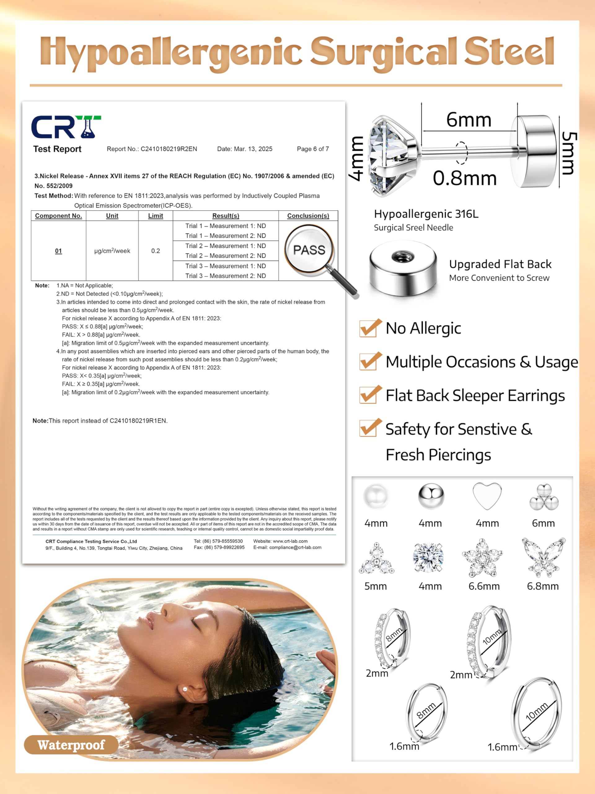 CASSIECA 12 Paia Orecchini Donna Orecchini Acciaio Chirurgico Piercing Orecchio a Cerchio Argento Piercing Helix Trago Conch Piercings Ipoallergenica Multi Piercings Orecchio
