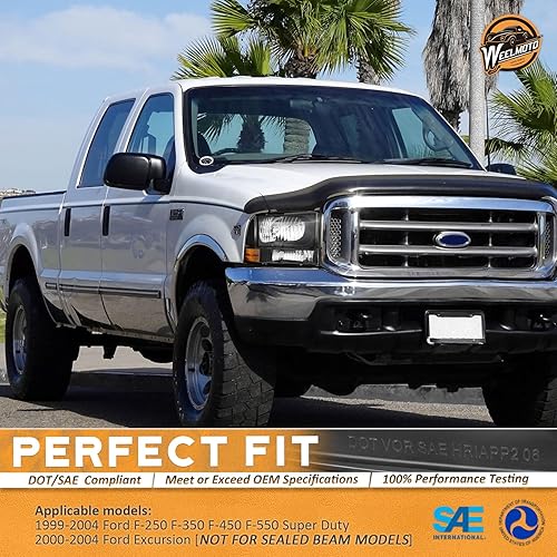 Miniatura 3 de WEELMOTO Conjunto de faros delanteros para Ford Super Duty F250 F350 F450 F550, 2000-2004, Ford Excursion 2000-2004, repuesto con luz de esquina de