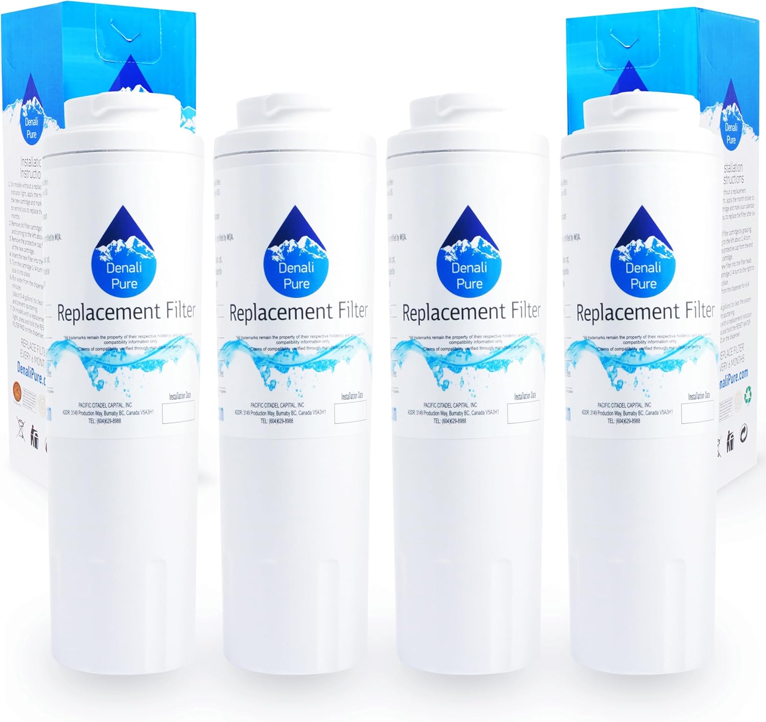 4-Pack Replacement for Kenmore/Sears 59676592600 Refrigerator Water Filter - Compatible with Kenmore/Sears 46-9006, 46-9992, Fridge Water Filter Cartridge