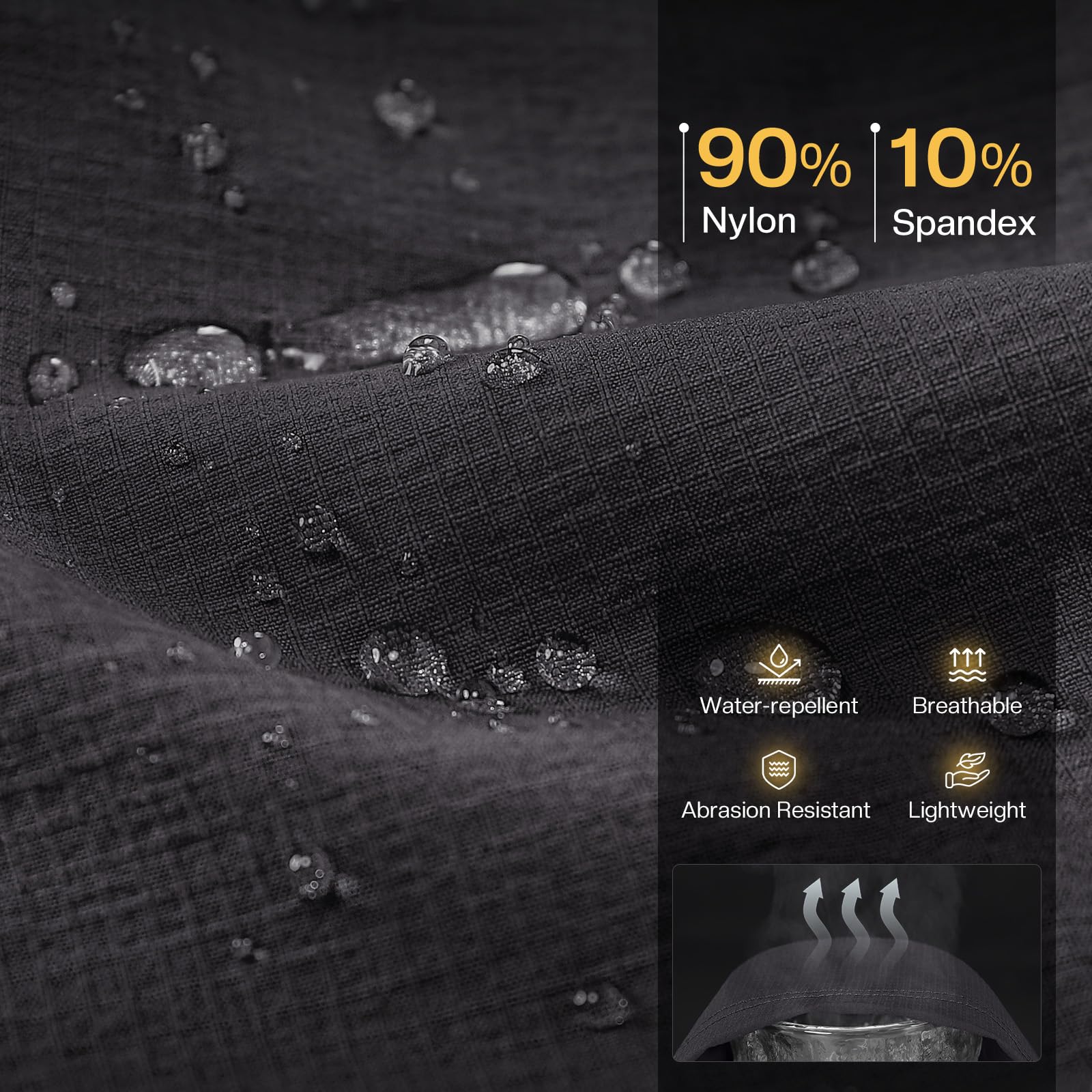 BERGRISAR Pantalon de cyclisme pour homme - Imperméable - Avec poches zippées - Séchage rapide - Extensible dans les 4 sens - Pour randonnée, course à pied