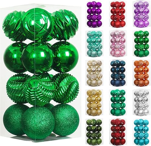 Miniatura 134 de XmasExp Juego de 24 mini esferas de Navidad inastillables para bolas de árbol de Navidad de 1.181 in/1.18 pulgadas (oro rosa)