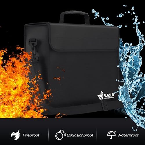 Miniatura 2 de FLASLD Bolsas de dinero y documentos ignífugas, bolsa grande ignífuga y resistente al agua, bolsa segura para carpeta ignífuga para efectivo,