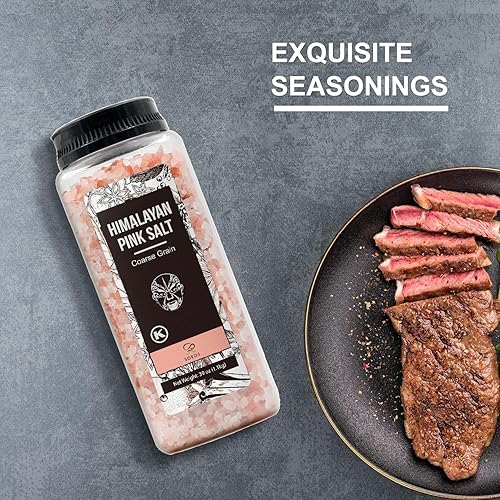 Miniatura 5 de Soeos Himalayan Salt, Coarse Grain, 39Oz (2.4 Pound), Non-GMO Himalayan Pink Salt, Kosher Salt, Sea Salt for Grinder Refill