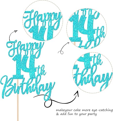 Miniatura 3 de 1 pieza de decoración para pastel de cumpleaños número 10 con purpurina y saludos a 10 años, selección de pastel de 10 años, fabulosa decoración de