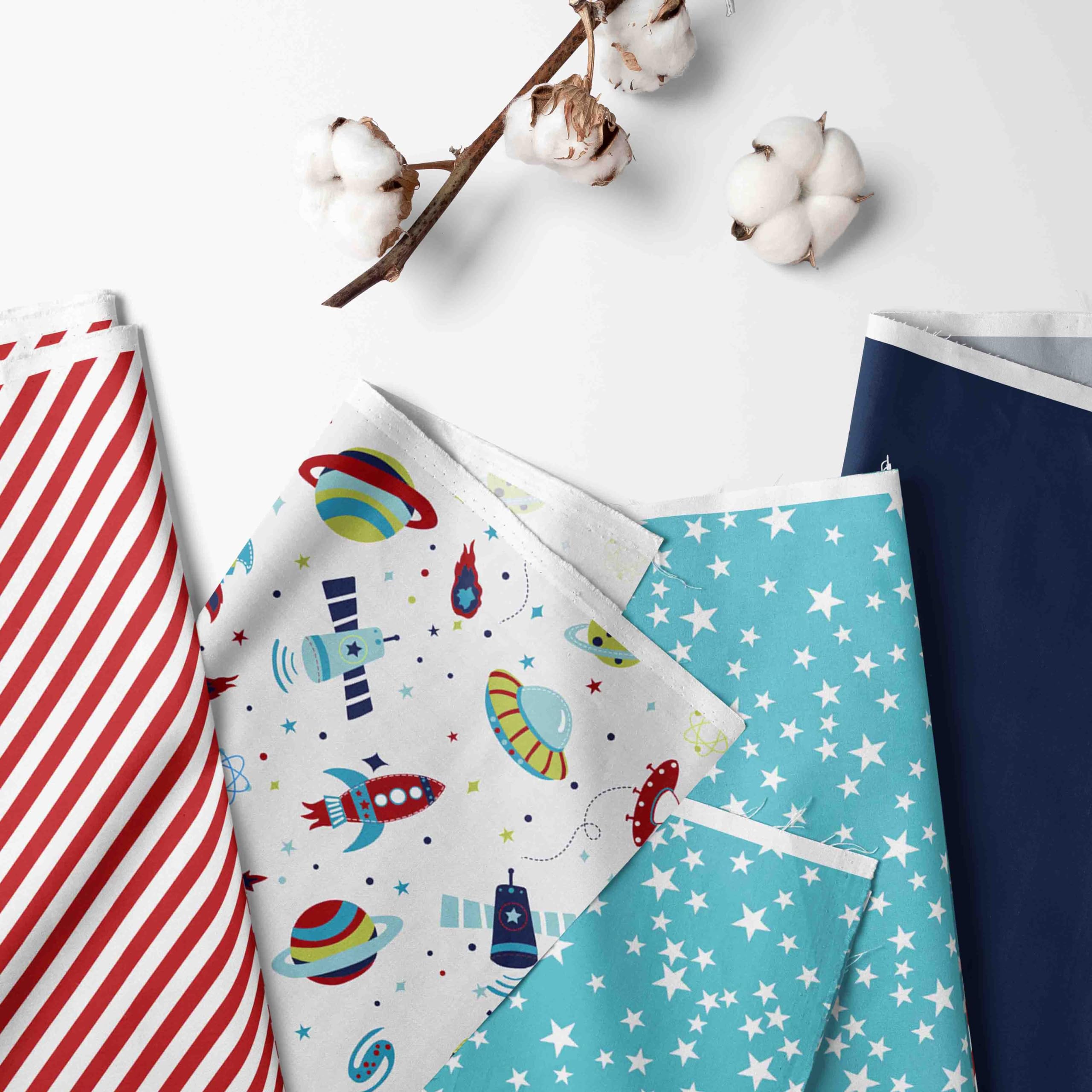 Bacati - Airspace Aqua Navy Green Red Boys 3-Piece Crib Bedding Set