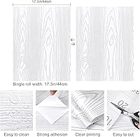 Vista 102 de Yun-aeon Natural Wood-Dark Grey Wood Contact Paper Peel and Stick Wallpaper 17.3"x 80"Self Adhesive Removable Vintage Faux Wood Wall Paper Plank