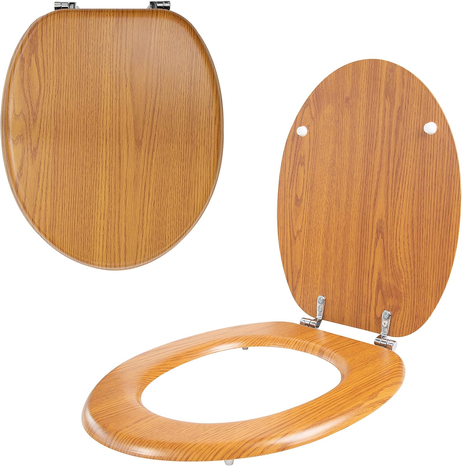 Heritage Black Toilet Seat With Soft Close Brushed Nickel Hinges - View #8