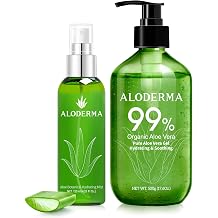 Aloderma Aloe Hydrating Set - Botanical Hydrating Mist, Pure Aloe Vera Gel