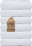 Canadian Linen Everest Ensemble de serviettes de poche de luxe de l'hôtel blanc, 16- paquet de 6 500 GSM, Soft Absorbant léger rapide Serviette sèche enveloppe de cheveux pour salle de bain douche Guest Gym Sport Travel Spa Beach Pool
