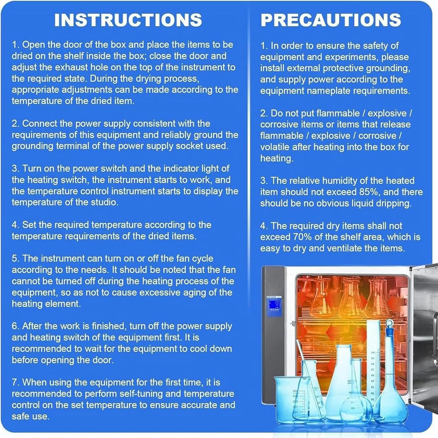 FLTRGO Constant Temperature Electric Heating Shock Drying Oven, Intelligent Digital Display Thermostat with Temperature Control, Air Dryer