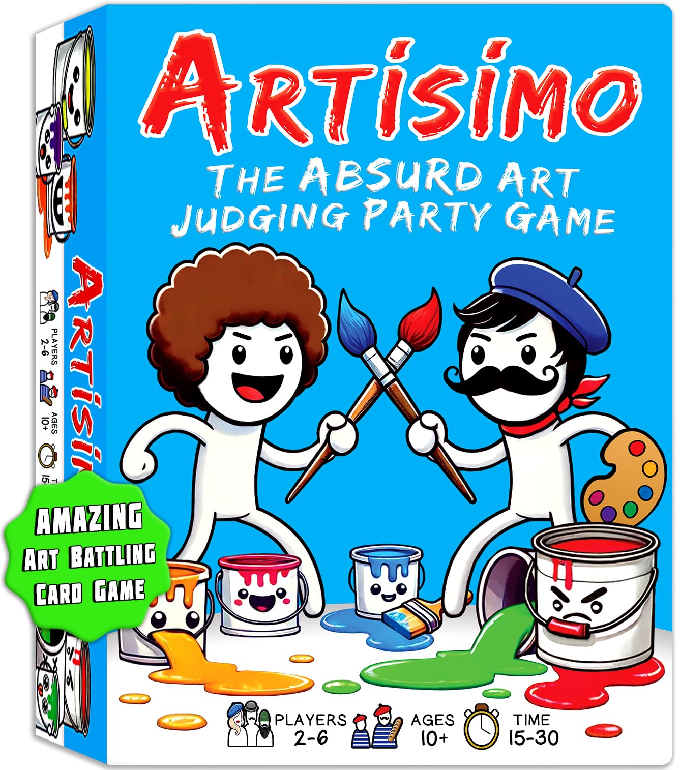 Artisimo - Das absurde Kunsturteils-Partyspiel - Ein lebendiger, urkomischer Kunstkuratierungswettbewerb - Tolles Kartenspiel für Spieleabend und Familien - 30 Minuten, Alter 10+, 2-6
