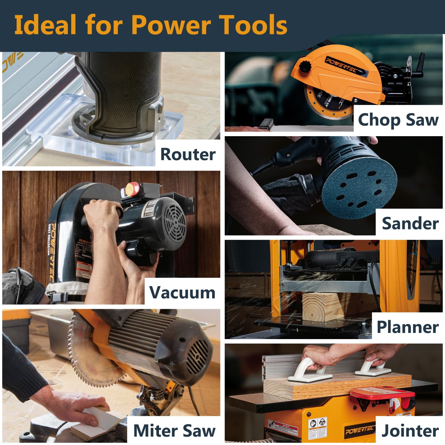 POWERTEC Dual Outlet Power Tool Safety Switch - 120V 15A Paddle Switch with Key Lock, for Router Tables, Table Saw, Drill Press, Disc Sander, Vacuum (72009)