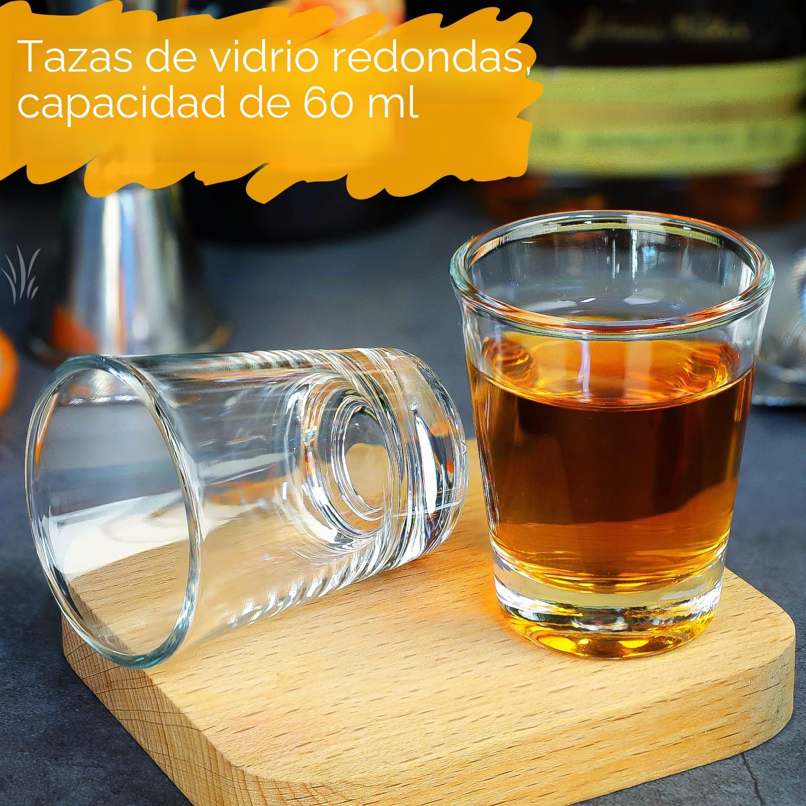 SuproBarware Juego de vasos de chupito de 24 piezas 50ml, 24 vasos de chupito de base pesada transparente para whisky Vodka y licores, 24 unidades