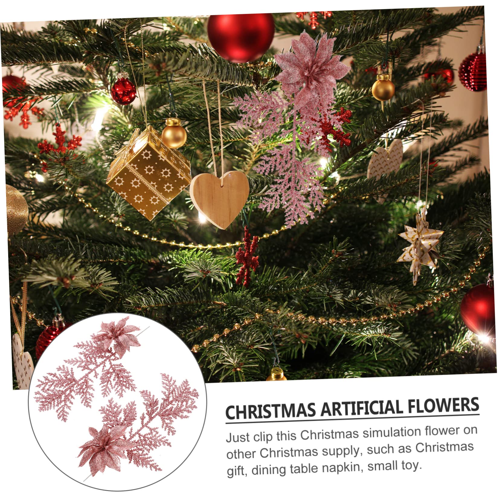 Zerodeko 3 Set Di Fiori Di Simulazione Di Natale Rami Di Pino Artificiali Fiori Finti Decorativi Forniture Per Alberi Festivi Per Decorazioni 6 Pezzi * 3