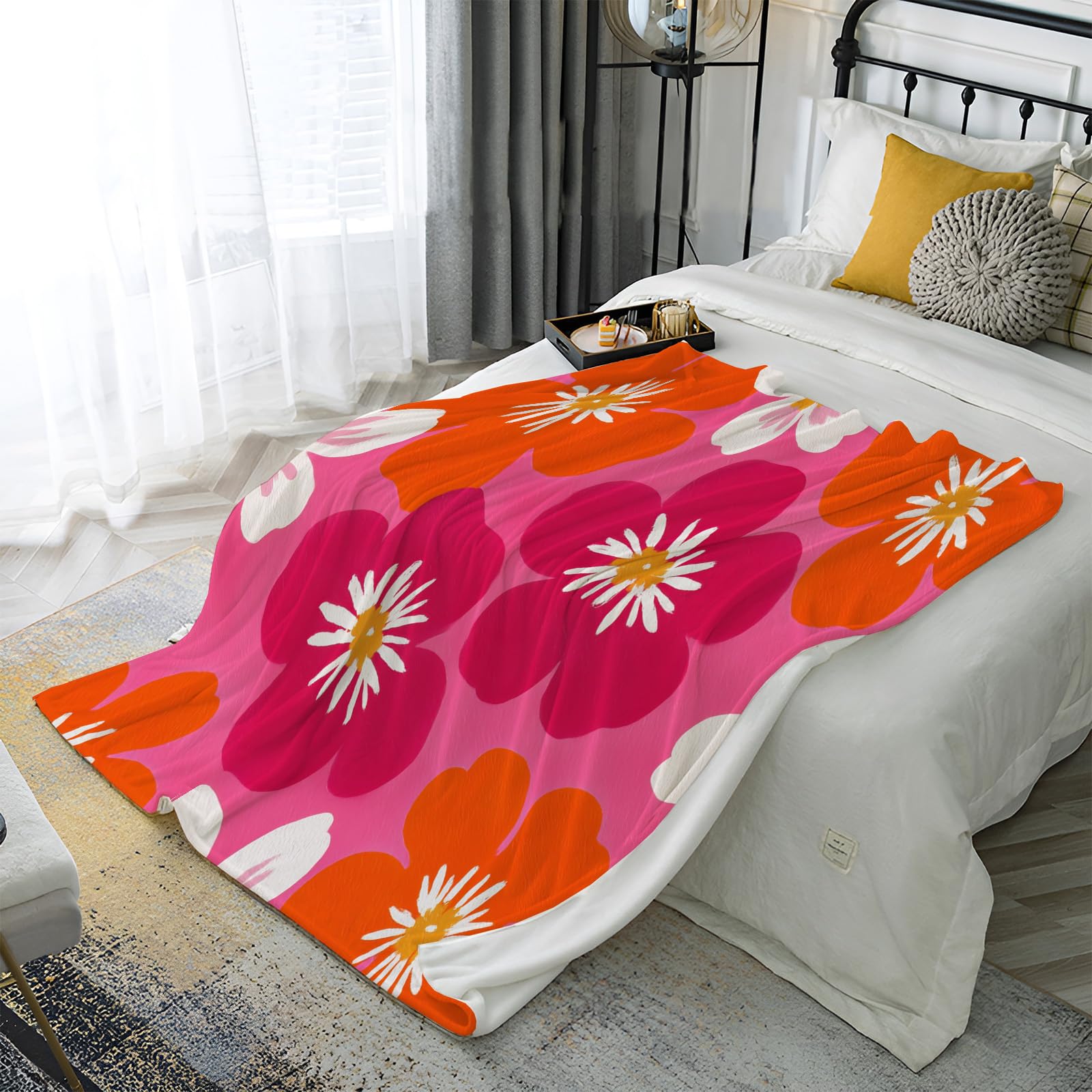 Couverture flanelle douce 130x160cm avec motif cachemire 3D pour lit et canapé