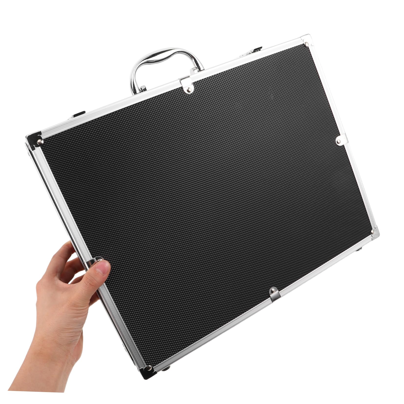 SOLUSTRE Caja De Almacenamiento para Micrófono con Interior Suave De Esponja Estuche De Aluminio Resistente Impactos para Eventos Al Aire y Transporte De Micrófonos