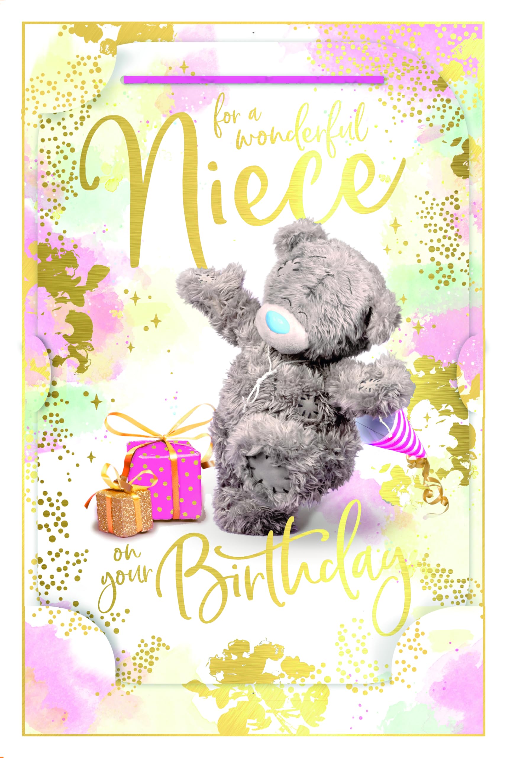 Me to You Tatty Teddy Cute 3D Photo Finish Keepsake Birthday Card For A Wonderful Niece - Official Collection